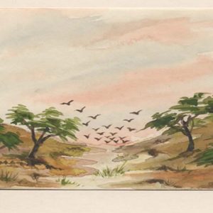 Geese Over a Small Stream
